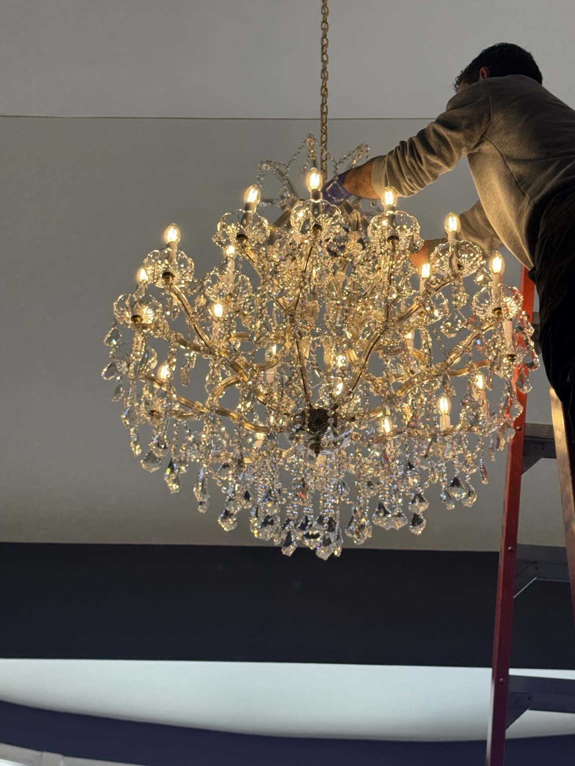 Electric R Us chandelier installation