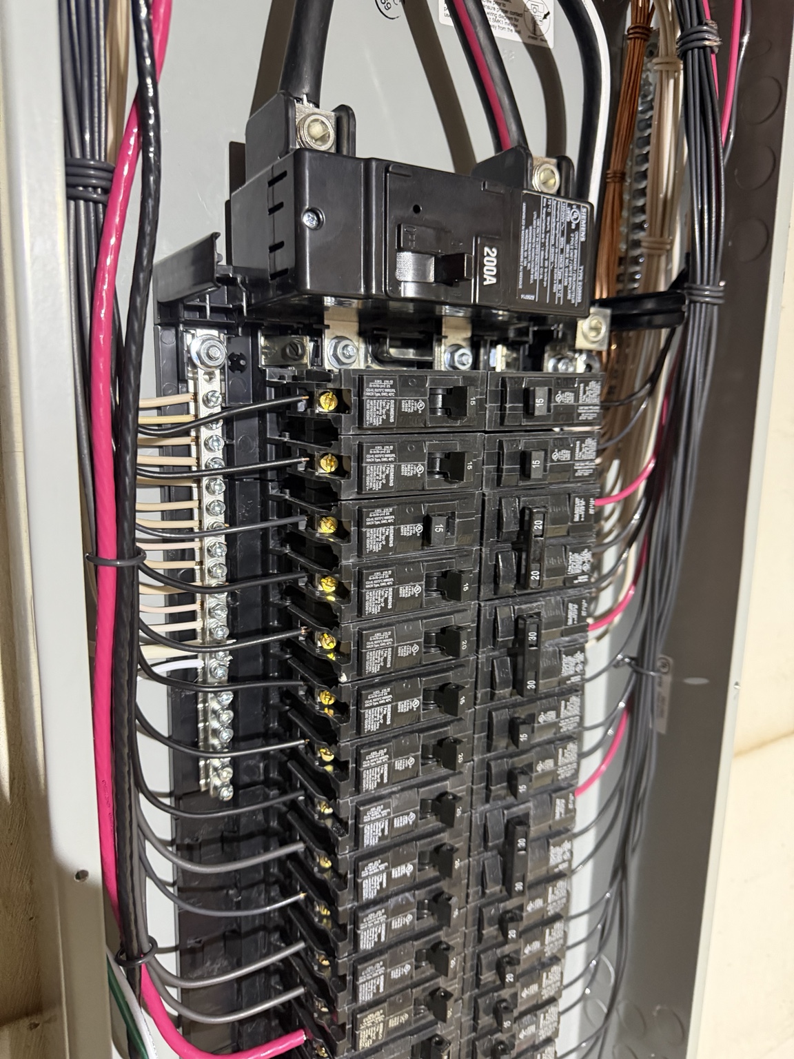 Electrical panel wiring